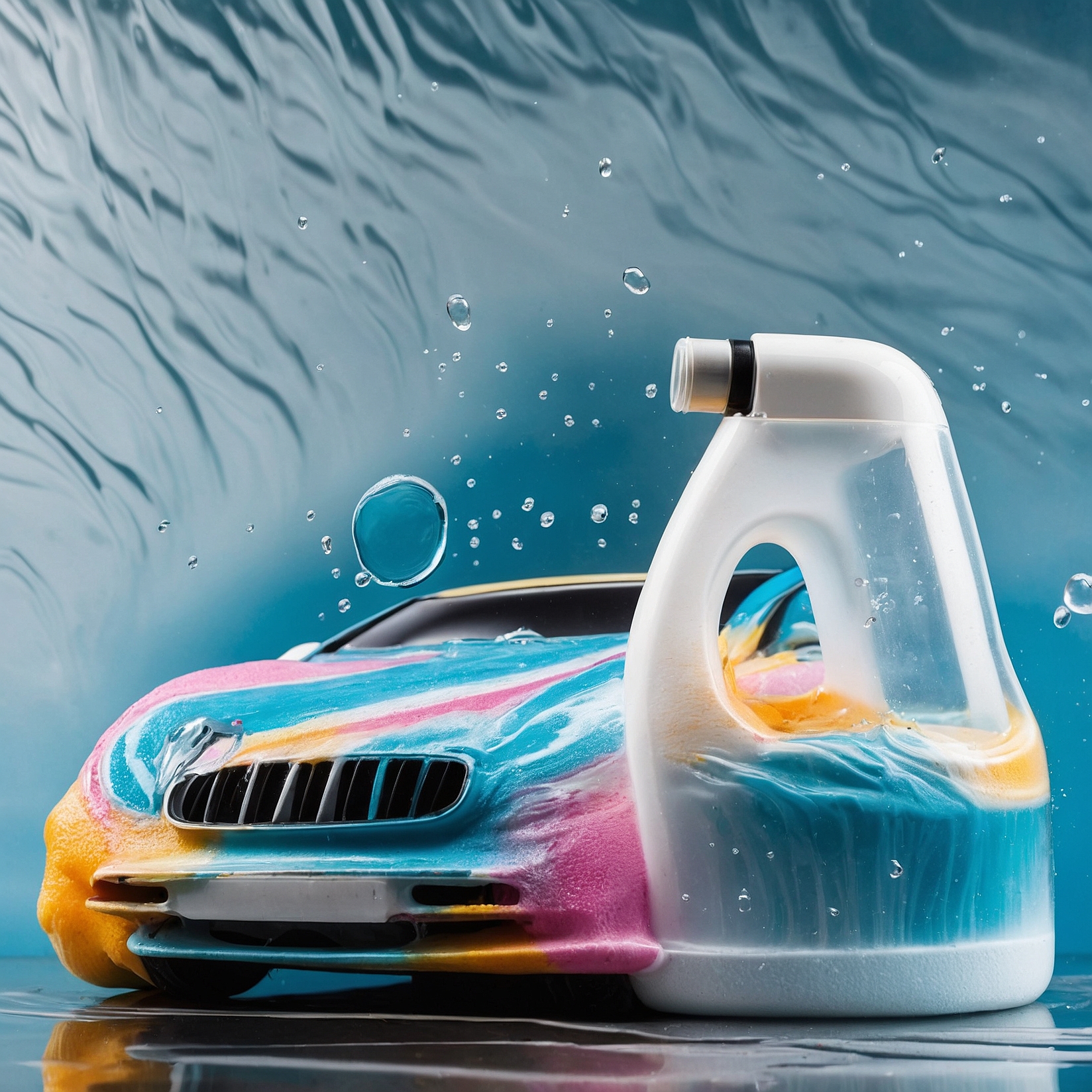 Coche reluciente tras limpieza completa